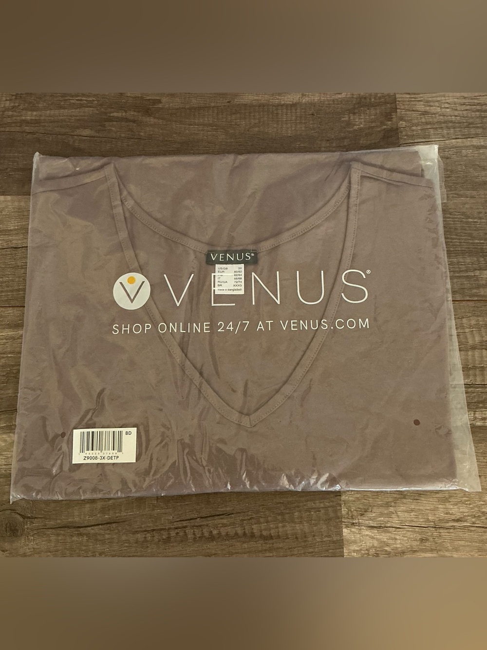 New Venus Light Brown Long & Lean Tee Size 3X